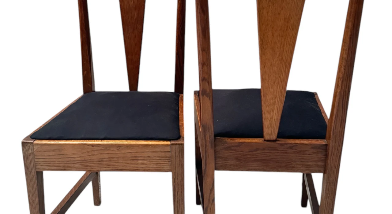 Willem Penaat Two Art Deco Amsterdamse School Chairs for Metz & Co. Amsterdam